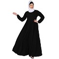 Umbrella cut abaya- Black
